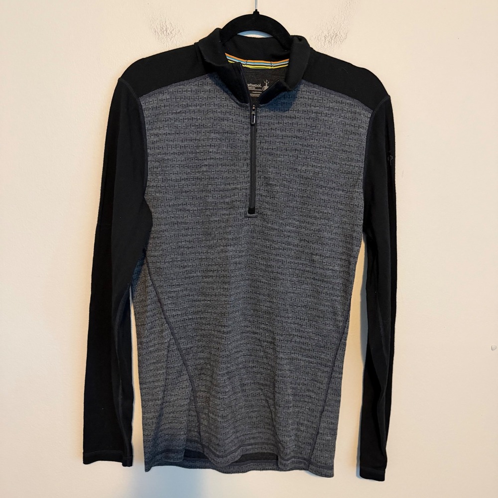Smartwool 250 merino wool quarter zip base layer pullover M outdoor hiking top